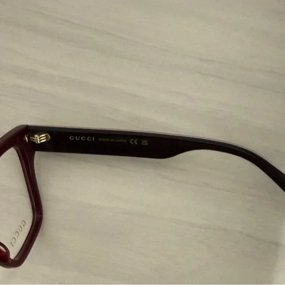 Gucci Women's Deep Burgundy Cat-Eye Glasses GG1302O - Picture 3 of 4